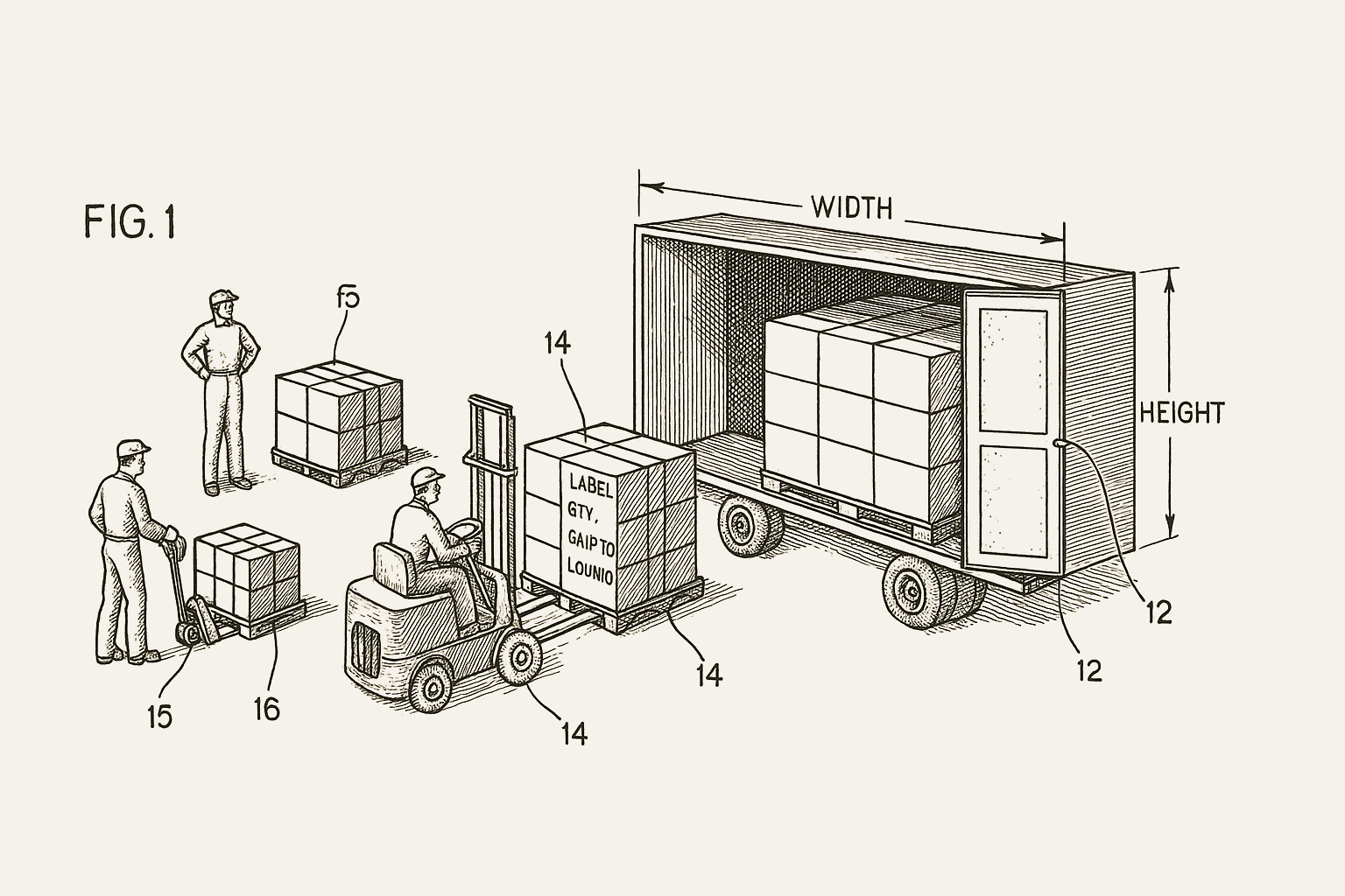 Container unloading and deconsolidation diagram
