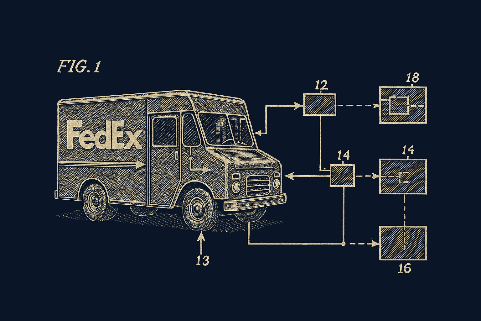 FedEx truck with Founders 3PL connection diagram