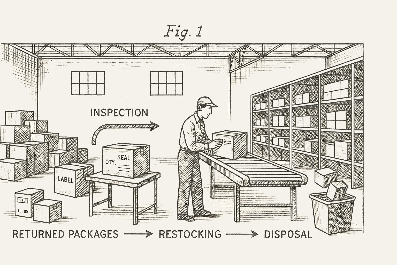 Reverse logistics process diagram
